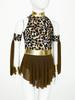 Girls Prehistoric Costume Leopard Print Dress with Built-in Briefs & Oversleeves Metallic Gloss for Performance