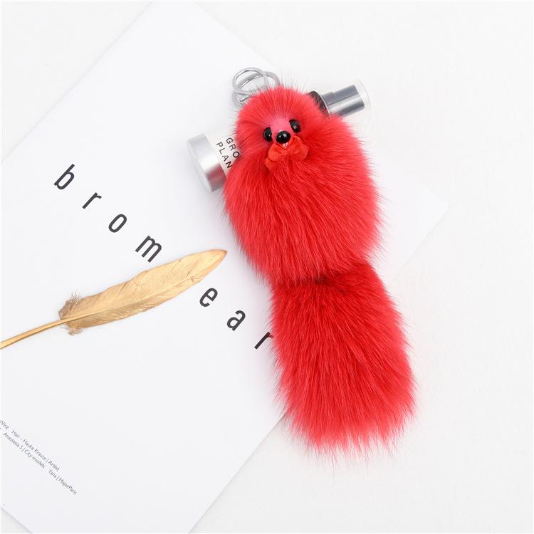Cute Fox Hair Little Fox Car Keychain Light Luxury Pendant Plush Fur Shaped Cute Doll Bag Hanging Decoration Gift