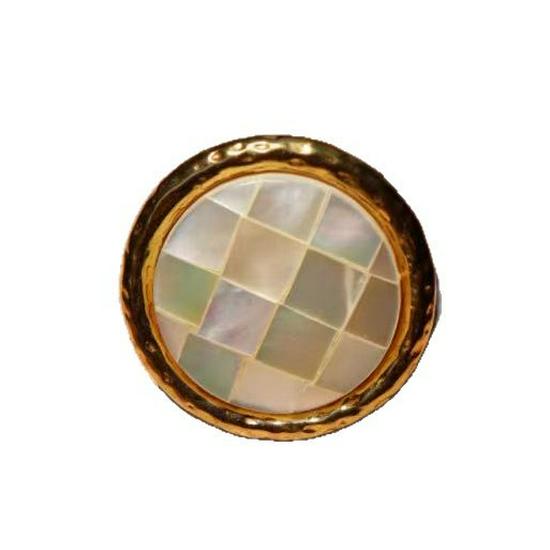 Anel Feminino Vintage Requintado de Madrepérola de Alta Qualidade
