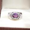 Amethyst Oval Cut Gemstone With 925 Sterling Silver Ring For Men's #A702 JL375658922615