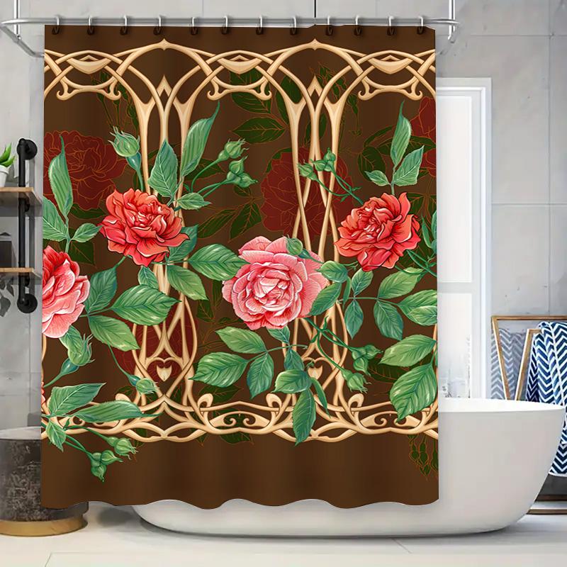 

Modern Bath Curtain Set With Blue White Color Block Design For Bathroom Decor Shower Curtain W60H190(CM)-1 Pcs