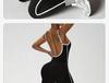 Women's Color Block Backless Slim Fit Bodysuit for Yoga Fitness