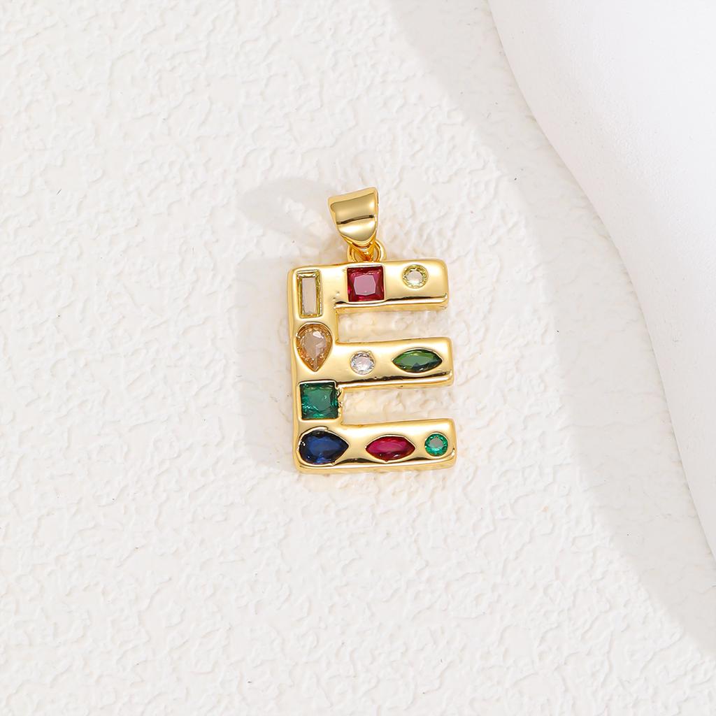 Multicolor Zircon A-Z Letters Pendant Necklace Crystal Water Drop 26 letters Pendant Necklace Gold Plated  Gift for Women