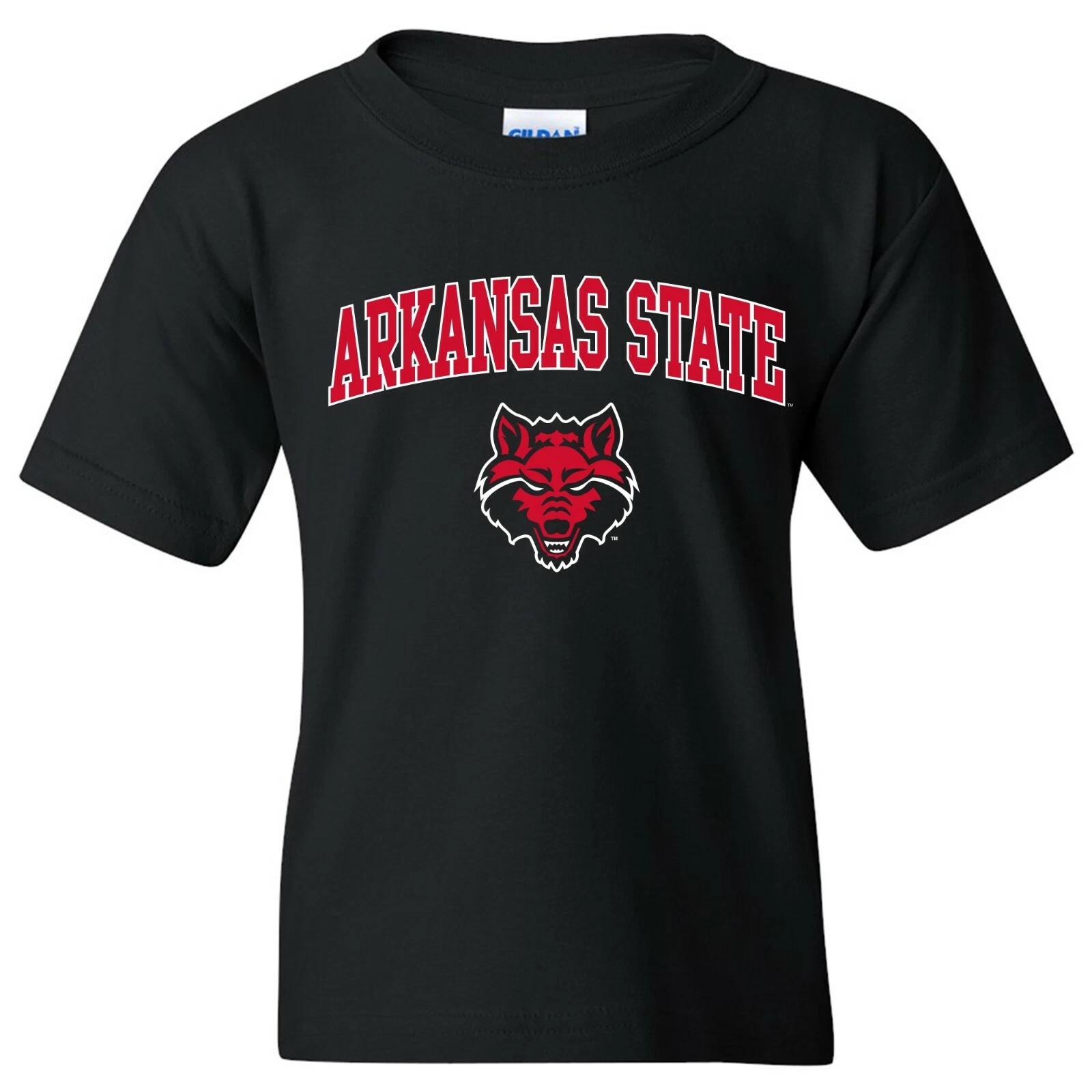 Arkansas State Red Wolves Arch Logo Youth T-Shirt - Black S
