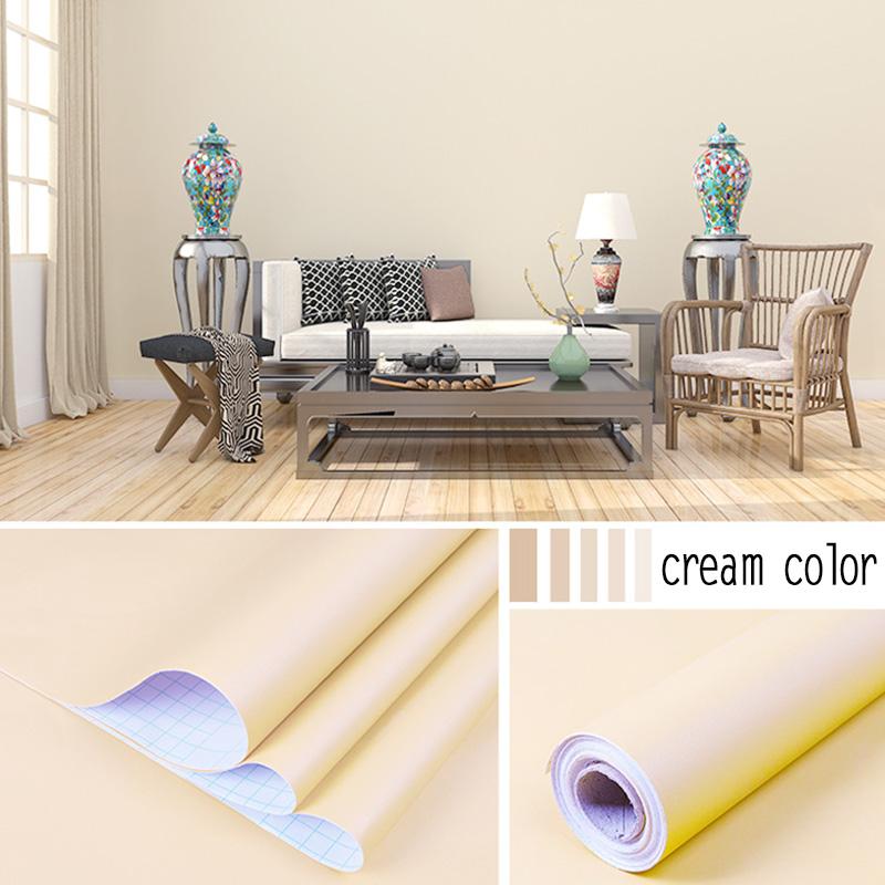 Width Peel and Stick Wallpaper Solid Color Contact Paper Self-Adhesive Sticker Wall Furniture Covering Vinyl Rolls 1-10m