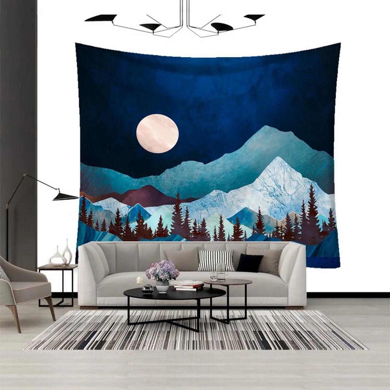 Горная река абстрактный декоративный гобелен домашний декор стены офис гостиная гобелен — фото 15