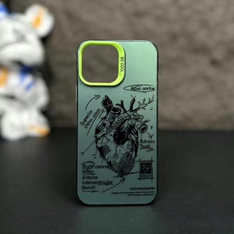 Super Cool Creative Cardiovascular Model Heart For iPhone 17 16 15 14 13 12 11ProMax XR XS MAX 7 8 PLUS MINI INS Anti Fall Cover
