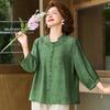 Elegant Chinese Style Embroidered Pullover Blouse