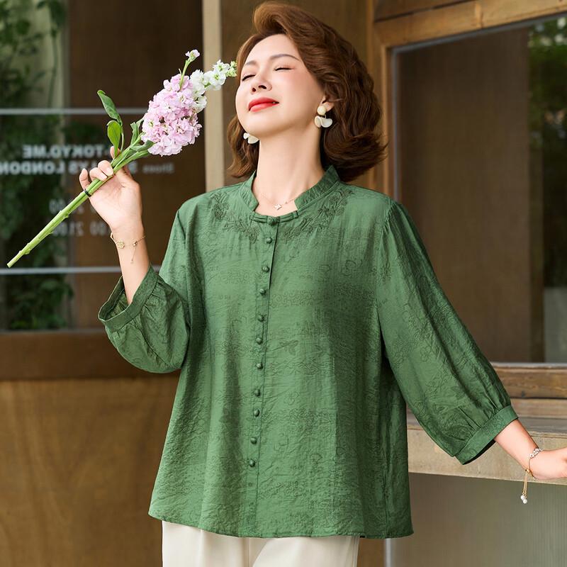 Elegant Chinese Style Embroidered Pullover Blouse