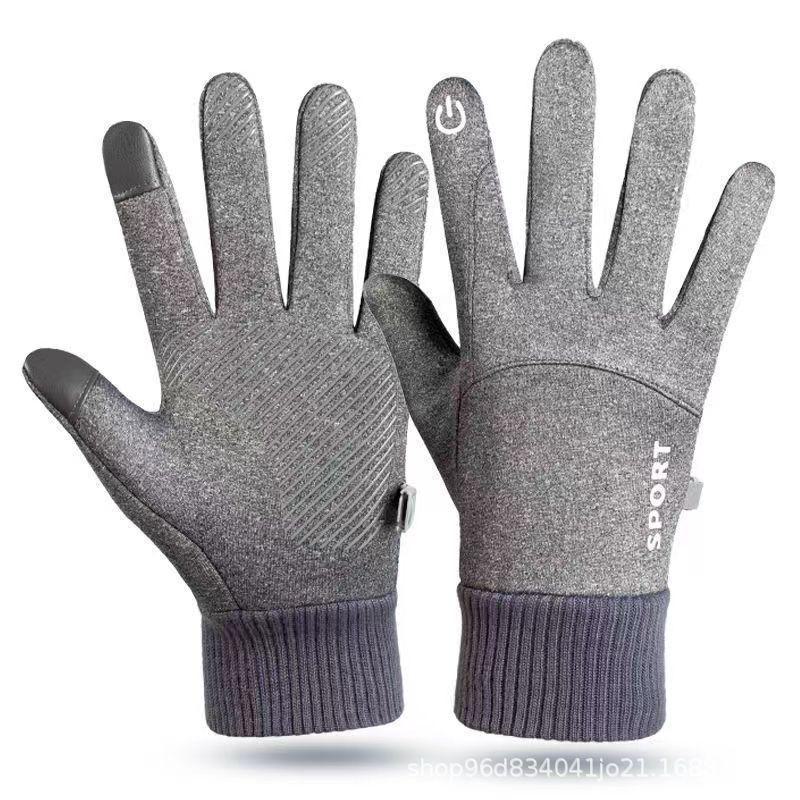 Guantes de invierno unisex impermeables con pantalla táctil y forro de terciopelo: Antideslizante, resistente al viento para conducir, correr y andar en bicicleta