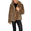 2024 Winter Women's Fashion Leopard Print Faux Fur Coat