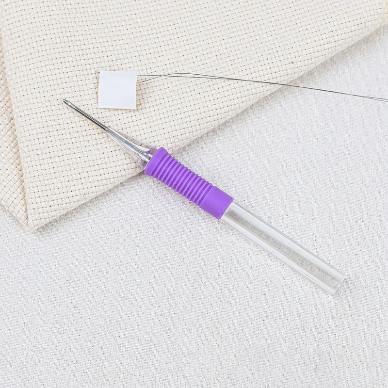 5Pieces Punching Needle Embroidery Pen with Needle Threader Punching Needle Tool ABS Embroidery Pen for Stitching Craft