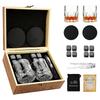 Manufacturer's Bestseller Premium Bar Accessories Whiskey Glass Set 2 Glasses 8 Stone Wooden Box Granite Ice Stone for Various