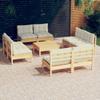 Day and Night - Day and Night Garden Furniture 9 Pieces Cream Pine Wood Cushions