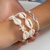 Beach Ocean Wind Resort Shell Bracelet, Bohemian Woven Beaded Starfish Jewelry