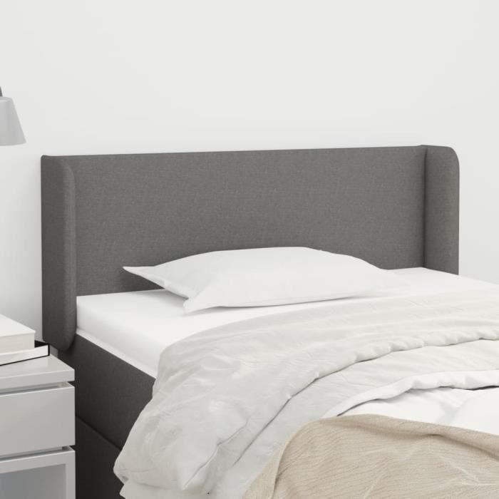 VidaXL Headboard with Ears Dark Grey 103x16x78-88 Cm Fabric3118479