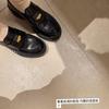 [Shei Su Yinyin] Haval College~ Folded small gold coins thick-soled lazy loafers single shoes women's small leather shoes