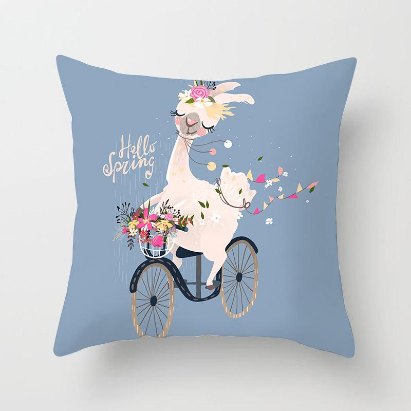 New Cartoon Alpaca Series Pillowcase Home Sofa Release Art Cushion Pillowcase Lazy People