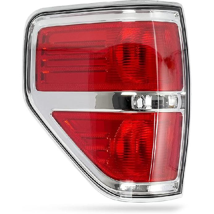 RANSOTO F150 Right Tail Light Compatible With Ford F-150 2009 2010 2011 2012 2013 2014 Chrome Trim Passenger Side
