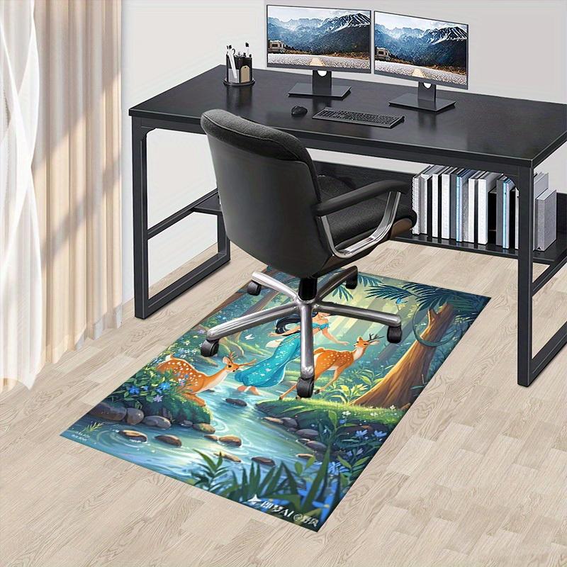 Princess,Forest,Deer Office Carpet Soft Polyester Entrance Carpet Washable Non-slip Machine Washable Indoor Carpet Living Room Bedroom Dinin