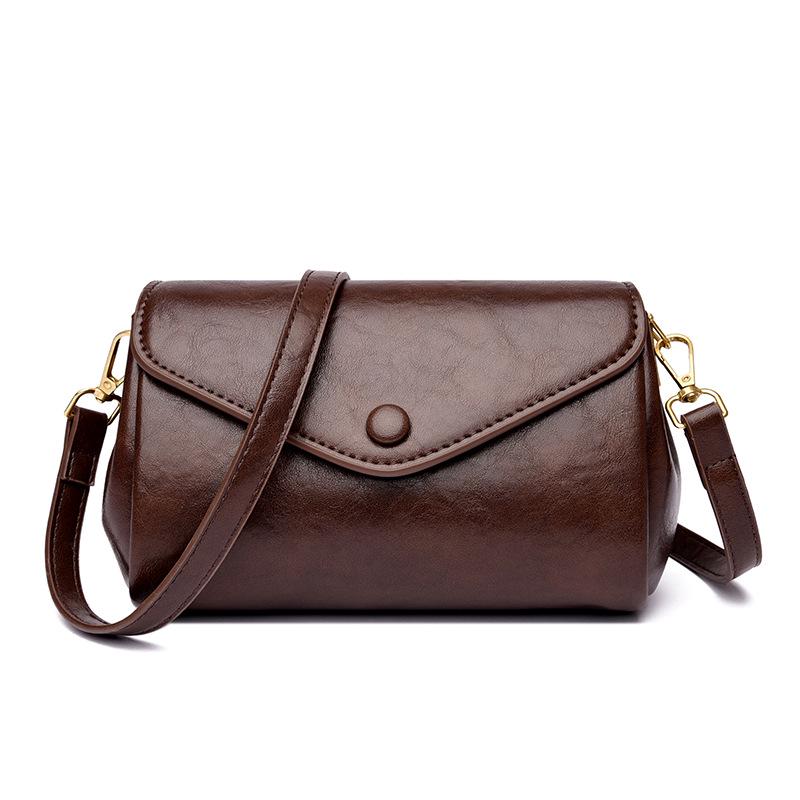 

Осенняя женская сумка кроссбоди из текстурированной кожи растительного дубления - Модная, Универсальная, Ретро-дизайн в нескольких цветах. One Size коричневый