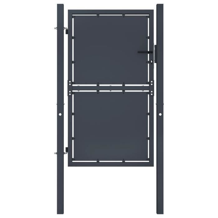 Portail de jardin - VIDAXL - Acier - 100 x 200 cm - Anthracite - Battant