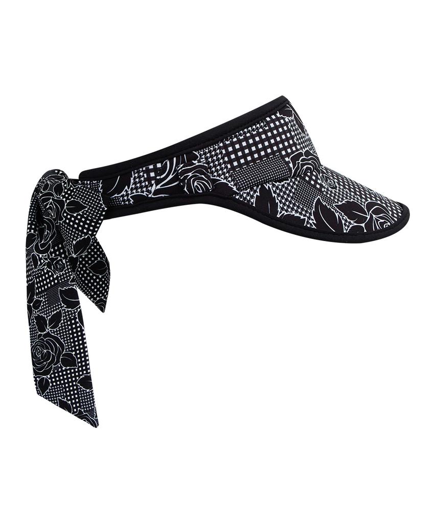 CHUCUCHU Ribbon Visor (Flower Black) Cbfss-Vht002W