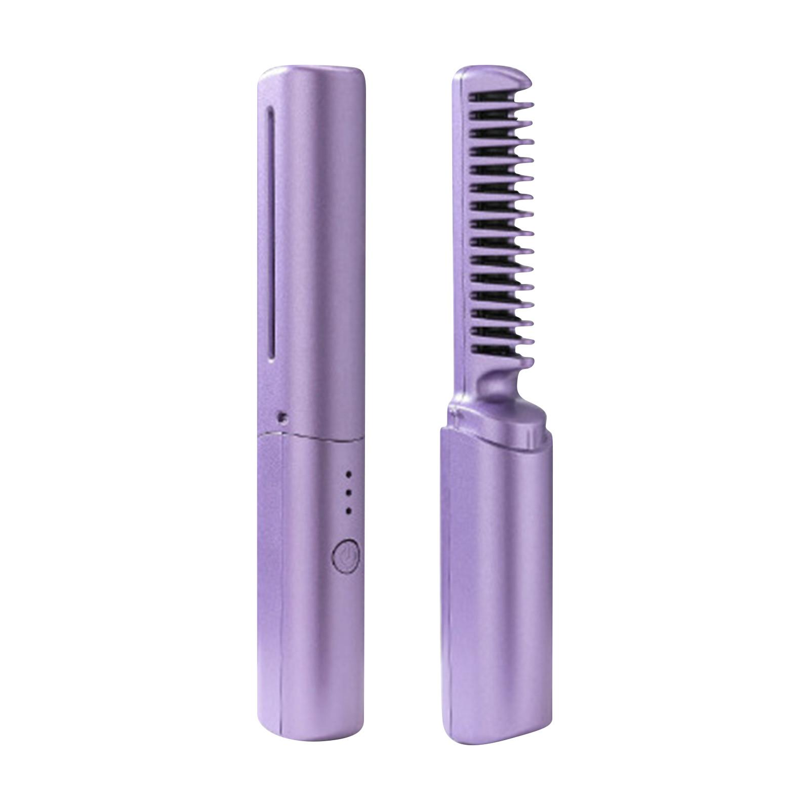 Portable Wireless Hair Straightener For Travel, Straightener Wireless, Straightener Curling And Straightening фиолетовый