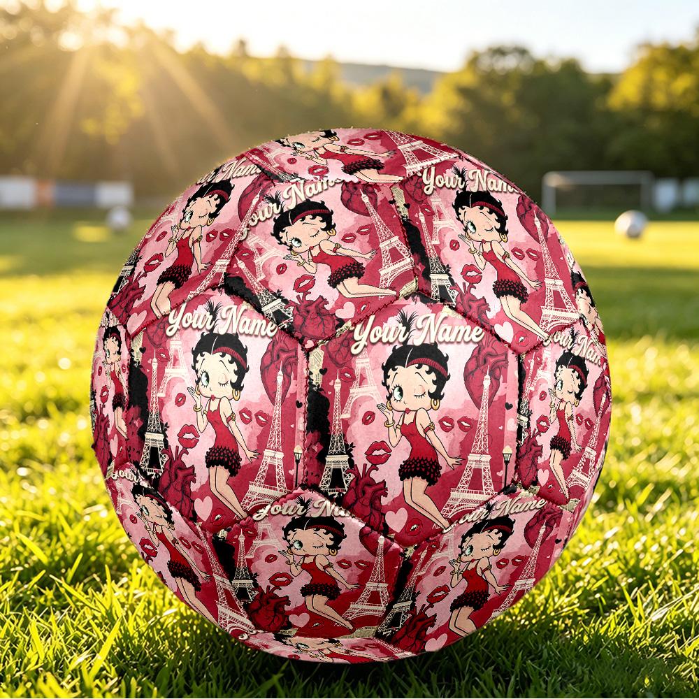 Size 5 FootballBetty Boop Durable PU Soccer Ball for Sports Training Outdoor Competition