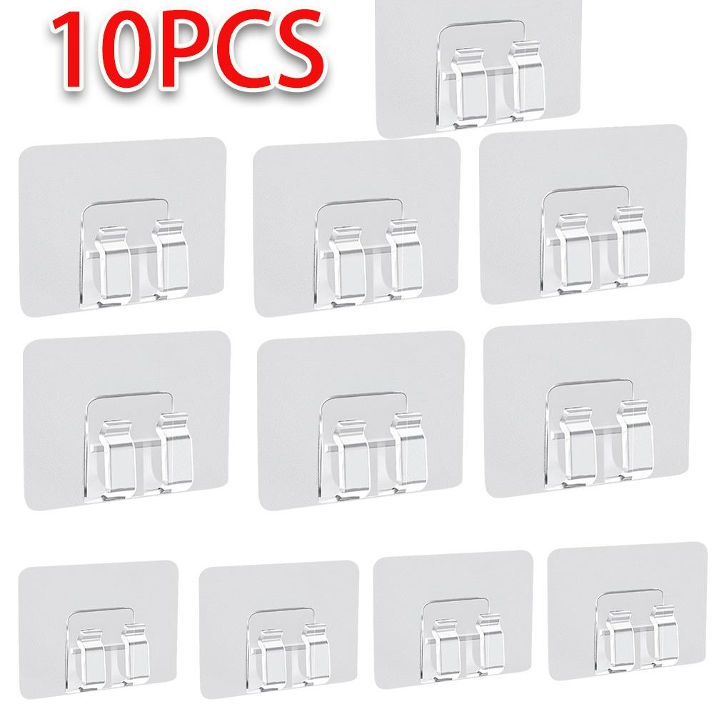 

10PCS Multipurpose Strong Viscose Rod Beari Hook Transparent Patch Hanging Rack Buckle Hook Wall-mounted