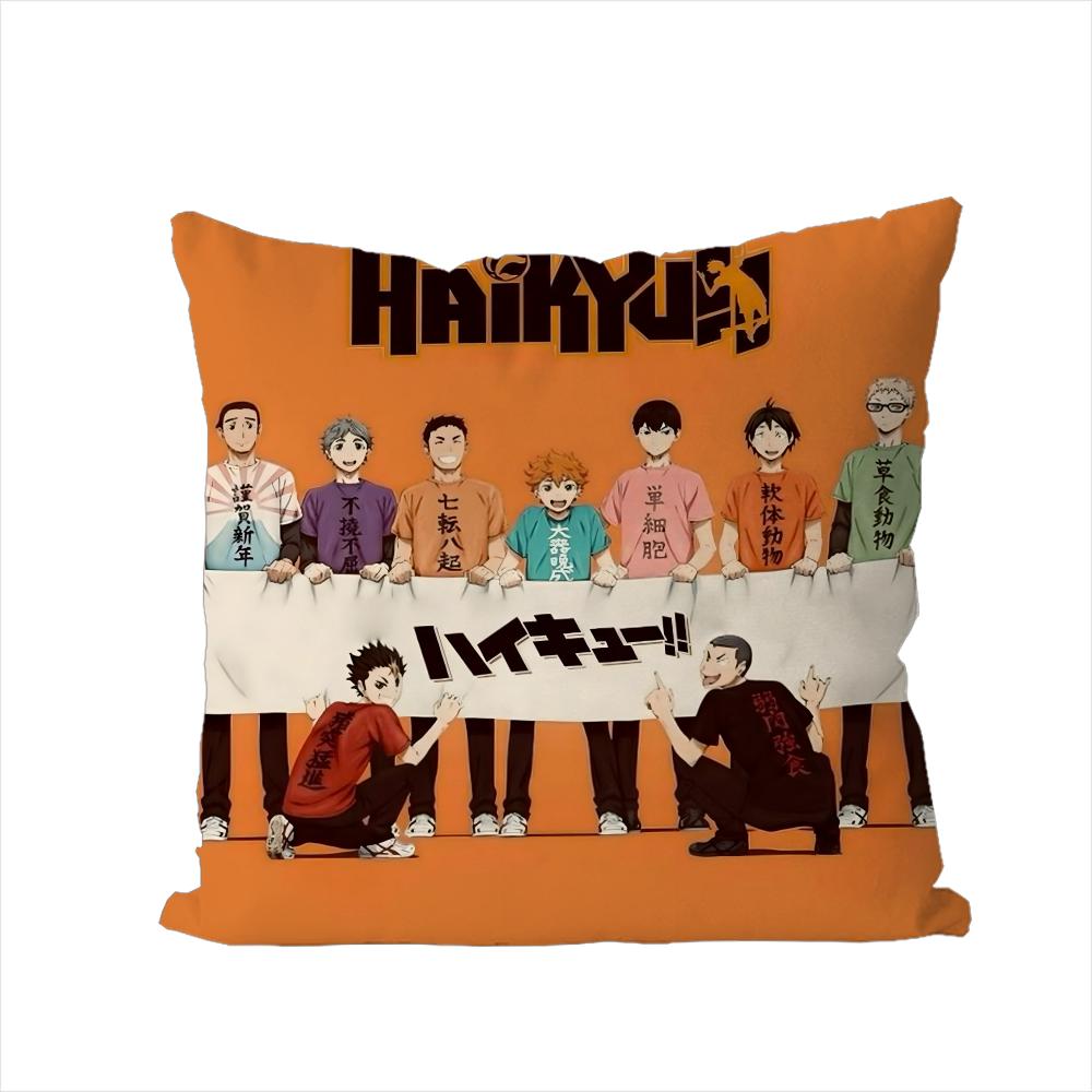 Anime HHaikyu Pillow Case For Car Sofa Decorative Home Doublesided Print Plush Square Throw Pillow Cushion Cover