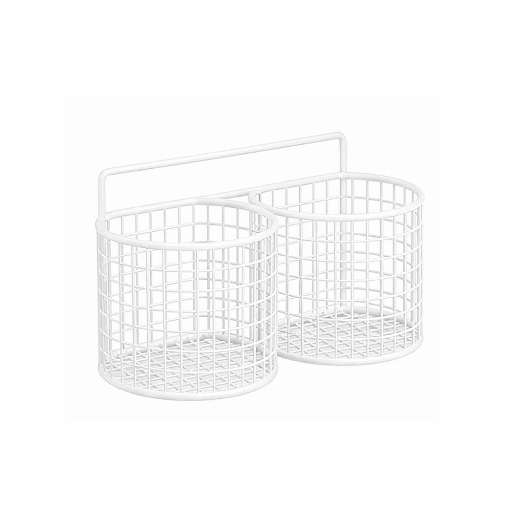 Cesto Portatutto da Parete a 1/2/3 Scomparti Secchiello Grande Capacità per Pettini Scaffale da Cucina Bagno