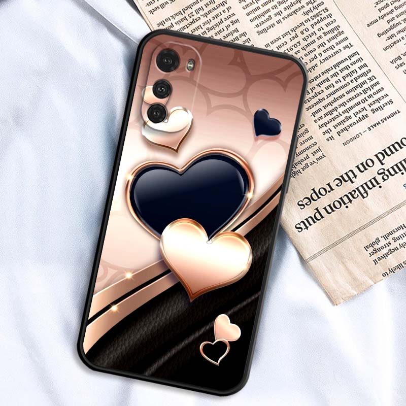 Artistic Metal Style Pattern For Motorola G85 Edge 50 G24 G35 G14 G04 40 G72 G34 G G54 G13 G32 5G Black Phone Case