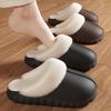 Flanged cotton slippers winter bag head couple home indoor soft bottom non-slip velvet warm waterproof slippers
