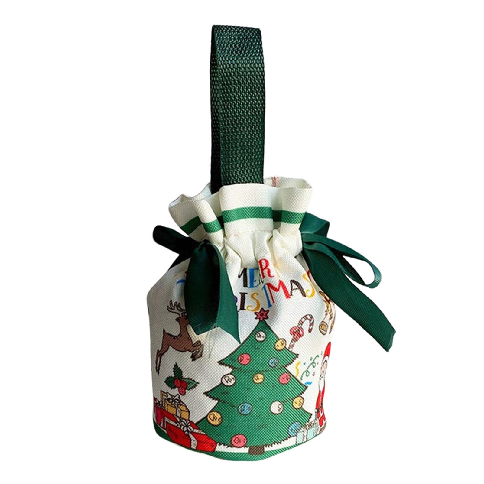 

Xmas Present Bags,Reusable Present Tote Bag,Xmas Eve Candies Apples Pouches,Large Capacity Handbag,For Candies,Apples As Shown