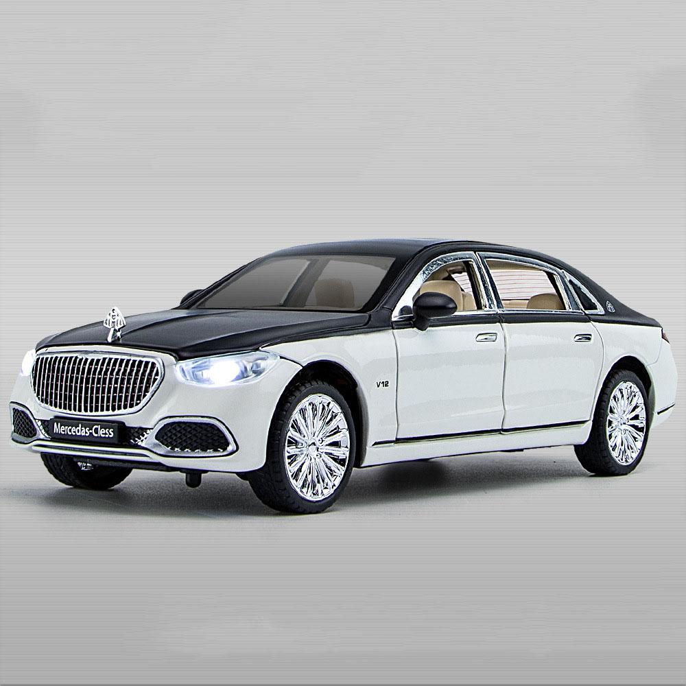1:24 Maybach S680 Gle350 Car Toys Diecast Alloy Model Sound Light Pull Back Doors Opened Front Wheel Steering Vehices Kids Gift