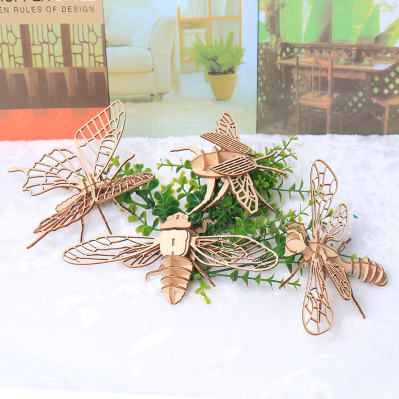 3D Wooden Puzzle Toys Insect Animal Skeleton Assembly Model Puzzle Games Diy Wooden Crafts Stem Toys For Kids Adults Teens