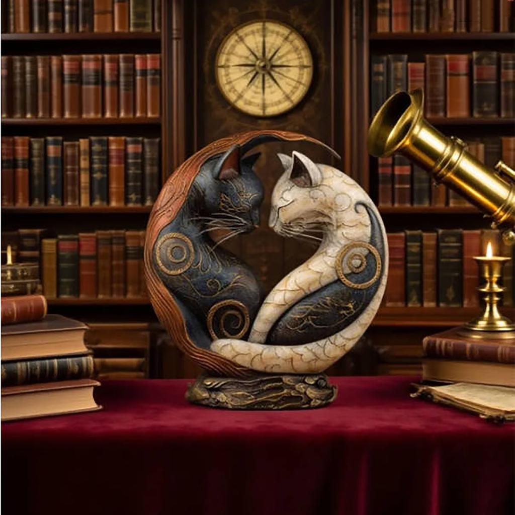 Cat Yin And Yang Art Desk Decoration Ornaments