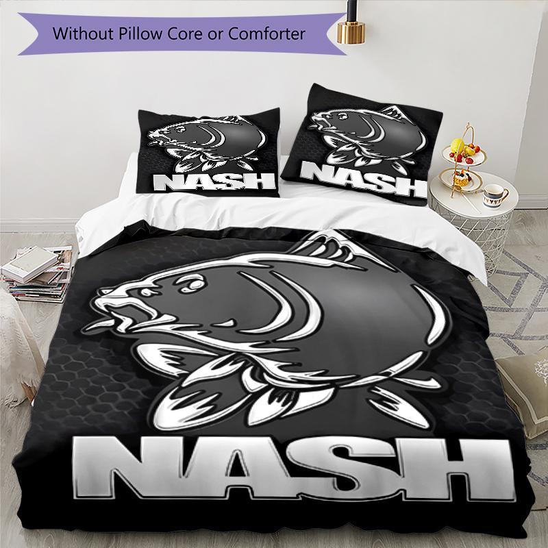 3pcs Nash Tackle Pattern Bedding Set Duvet Cover Set Includes Duvet Cover &pillowcases, Perfect All Season Bedroom Decoration & Gift