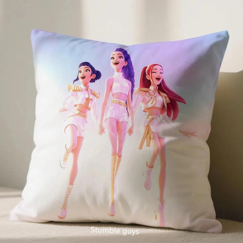 Demon Hunters Anime 45X45cm Pillowcase Sofa Kpop Cushion Cover Soft Touch