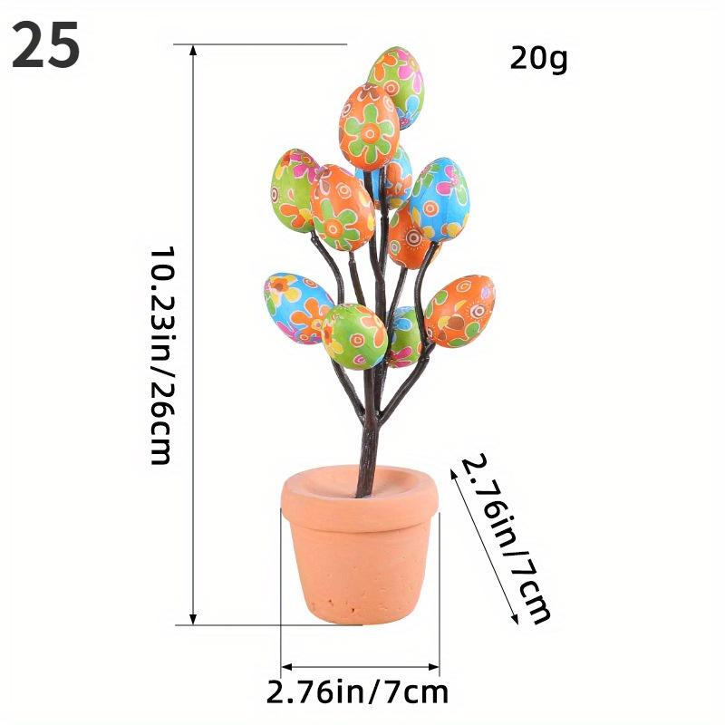 Simulated Easter Egg Potted Plant Printed Easter Egg Tabletop Decoration Ornaments