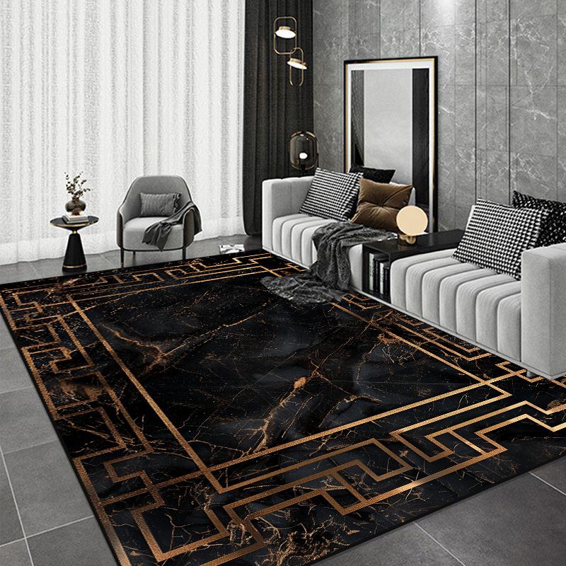 Black Chinese Style Carpets for Living Room Home Abstract Bedroom Decoration Luxury Large Area Rug Sofa Table Non-slip Floor Mat
