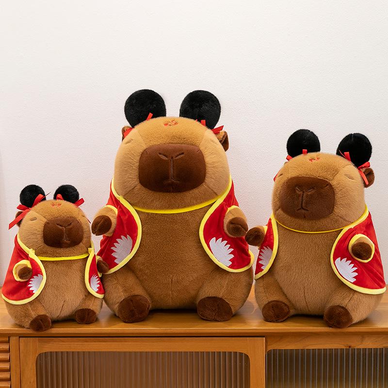 Entzückendes Nezha Capybara Plüschtier - Niedliches Stofftier Bettzeitpuppe Geschenk für Mädchen