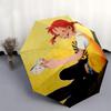 Pippi Longstocking Themed Travel Umbrella-8 Ribs Automatic Opening and Closing, Portable Folding Design, Compact and Stylish Umbrella Suitab