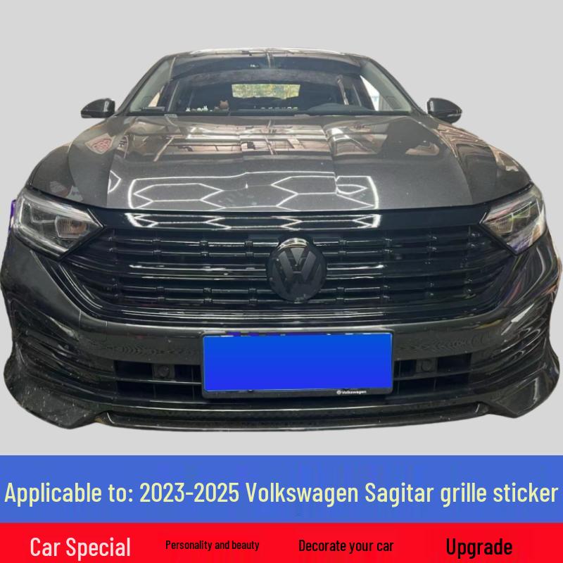 Volkswagen Sagitar 2023-2025 Kühlergrill-Veredelung mit Silbernen Streifen & Schwarzen Paneelen