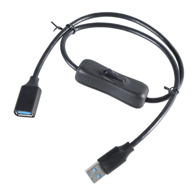 Easy Control Power Switching Cord USB 3.0 Male to Female Extension Cable with Power Button for Desktop Computer Laptop