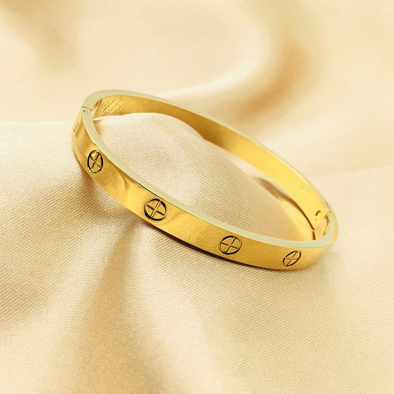 

ALTERA Роскошные БРАСЛЕТЫ LOVE из Кристаллов Толщина 6 мм Высококачественная PVD Нержавеющая Сталь Овальный Браслет Не Тускнеющий Циркон для Женщин Подарок 60X50mm