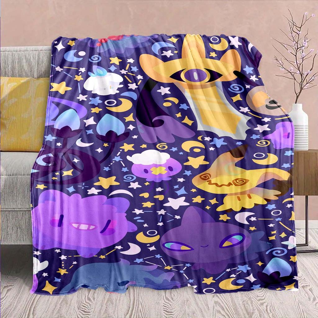 Pokémon Anime Flannel Blanket - Soft Warm Perfect for Sofa, Bedding Camping Travel Office Home Decor -QJY