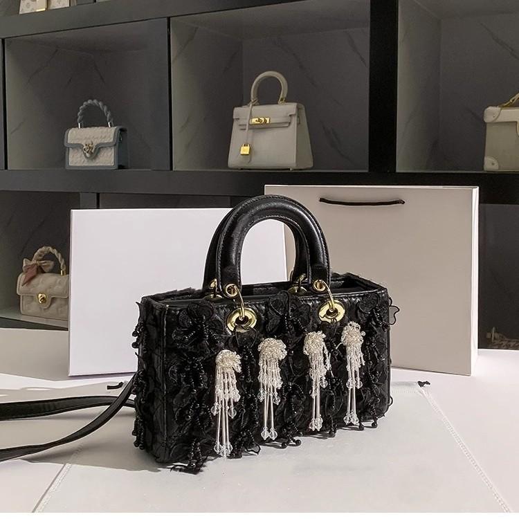 Yangqi Fairy Tassel Flower Bag Spring New Style One Shoulder Crossbody Versatile Yangqi White Women's Bag Daifei Bag