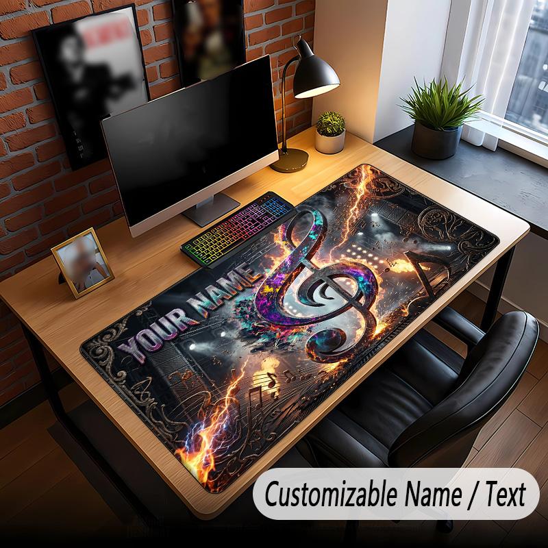 Music General Theme Custom Mouse Pad Personalized With Name Text Customized Desk Mat For Office Home Decor